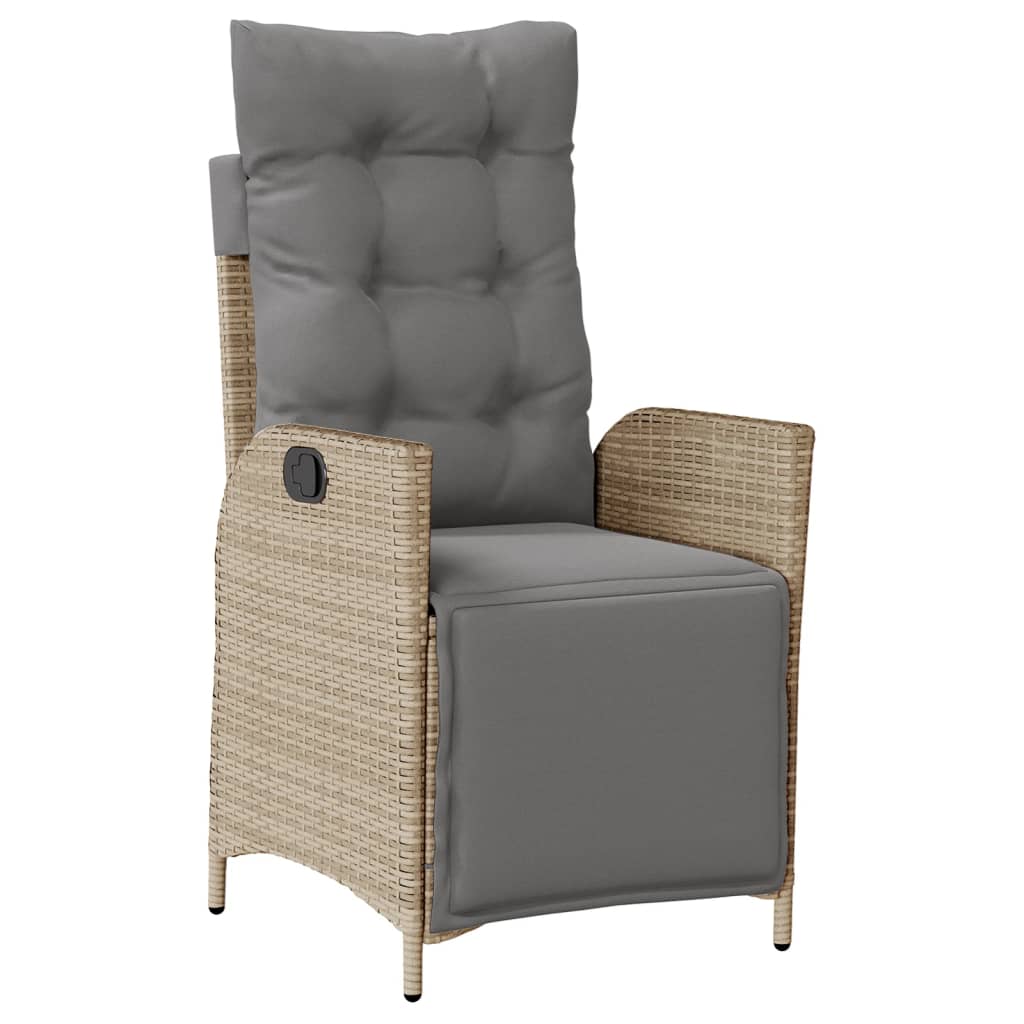 vidaXL 3-delige Bistroset met kussens poly rattan zwart