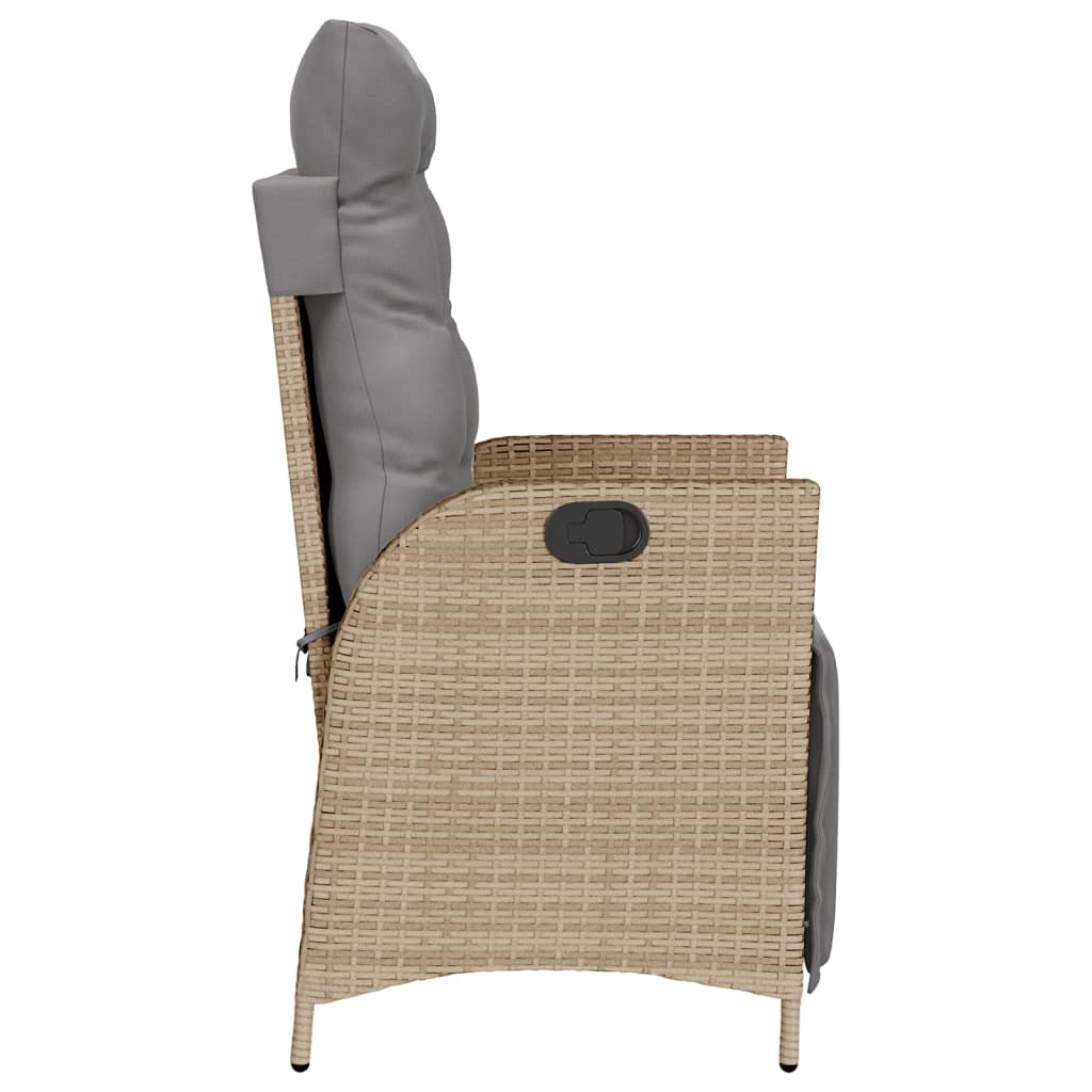 vidaXL 3-delige Bistroset met kussens poly rattan zwart
