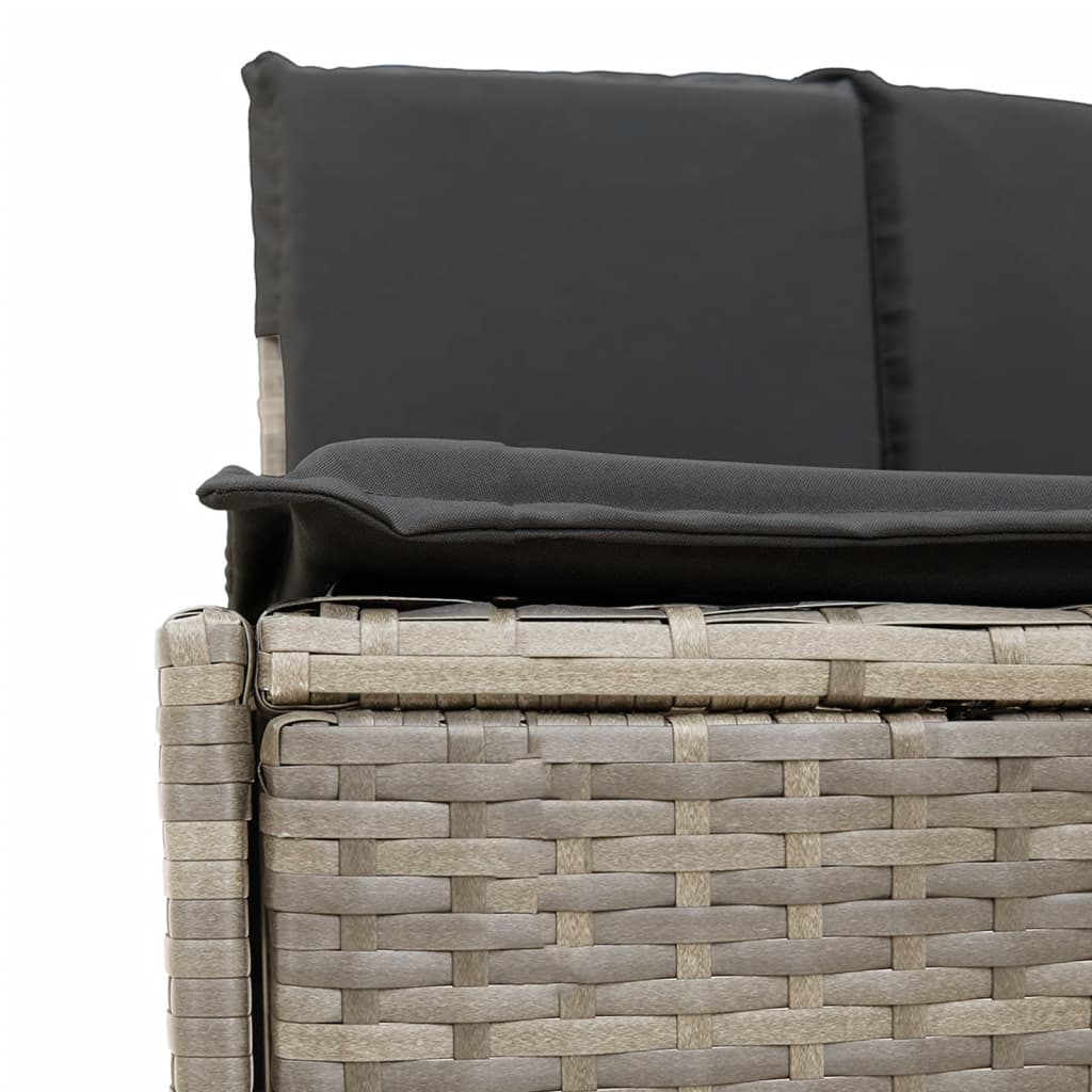 vidaXL Hottub-bankjes met kussens 2 st poly rattan grijs