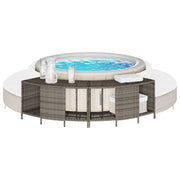 vidaXL Opbergschappen voor hottub 2 st poly rattan grijs
