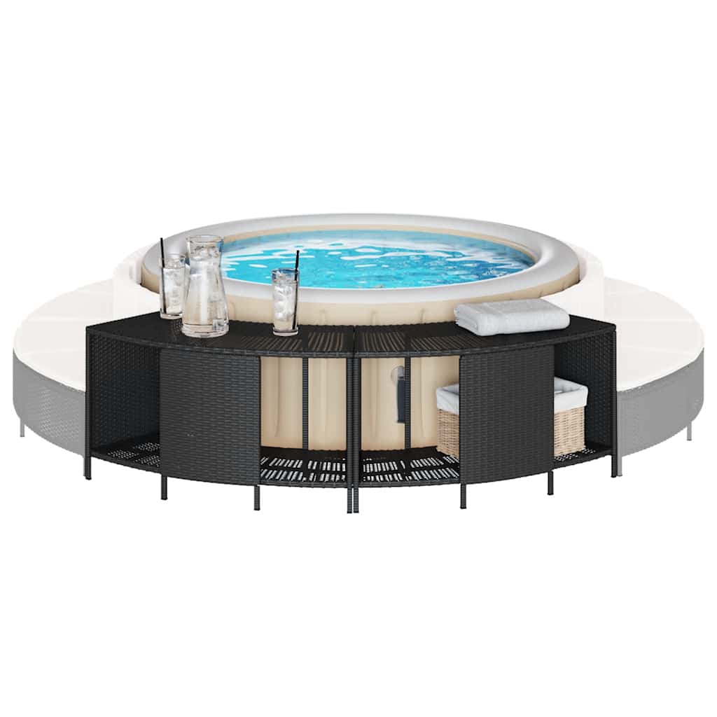 vidaXL Opbergschappen voor hottub 2 st poly rattan grijs