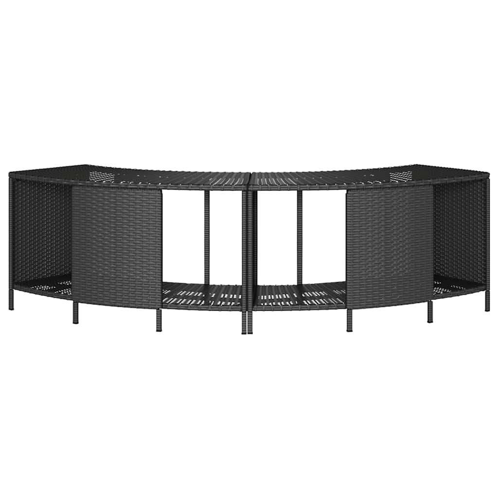 vidaXL Opbergschappen voor hottub 2 st poly rattan grijs