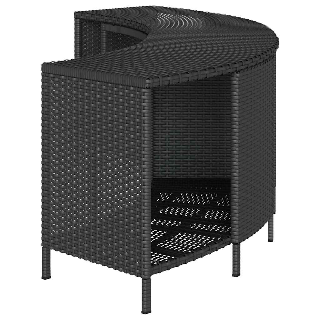 vidaXL Opbergschappen voor hottub 2 st poly rattan grijs