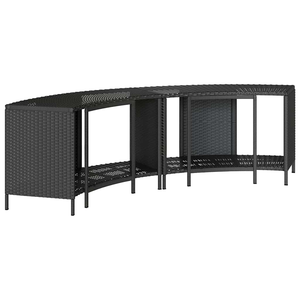 vidaXL Opbergschappen voor hottub 2 st poly rattan grijs