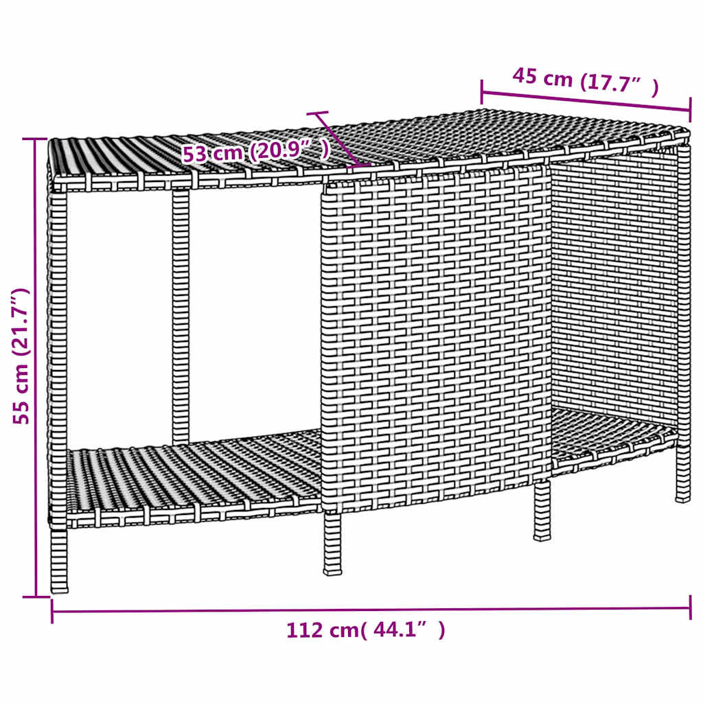 vidaXL Opbergschappen voor hottub 2 st poly rattan grijs