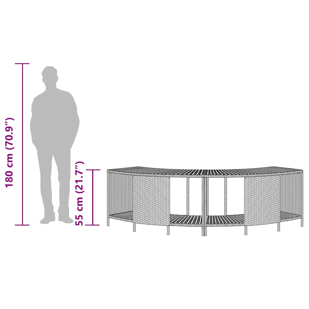 vidaXL Opbergschappen voor hottub 2 st poly rattan grijs