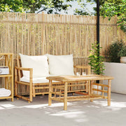 vidaXL 2-delige Loungeset met kussens bamboe