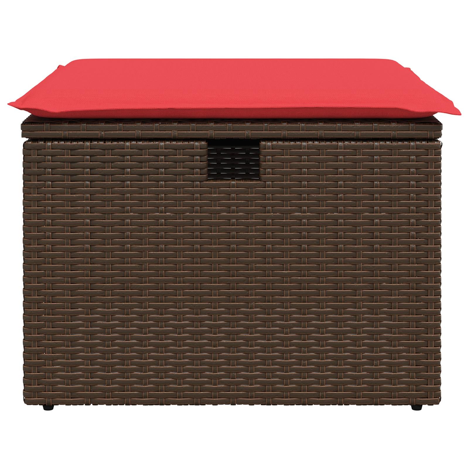vidaXL Tuinkruk met kussen 55x55x37 cm poly rattan grijs
