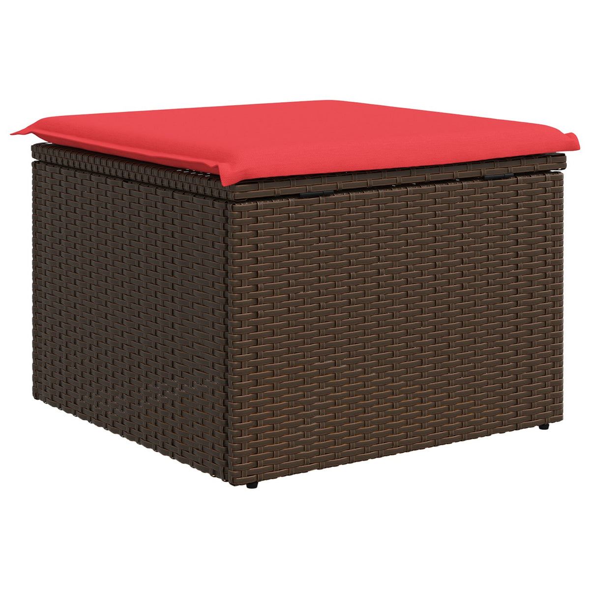 vidaXL Tuinkruk met kussen 55x55x37 cm poly rattan grijs
