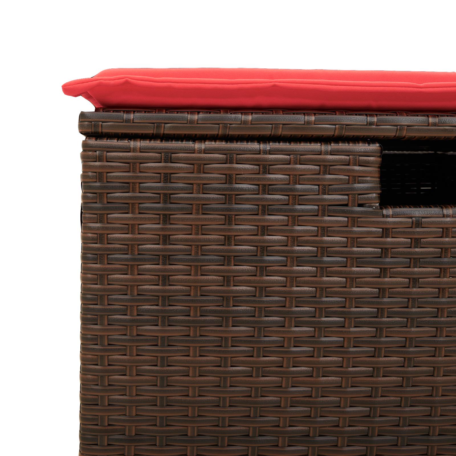 vidaXL Tuinkruk met kussen 55x55x37 cm poly rattan grijs
