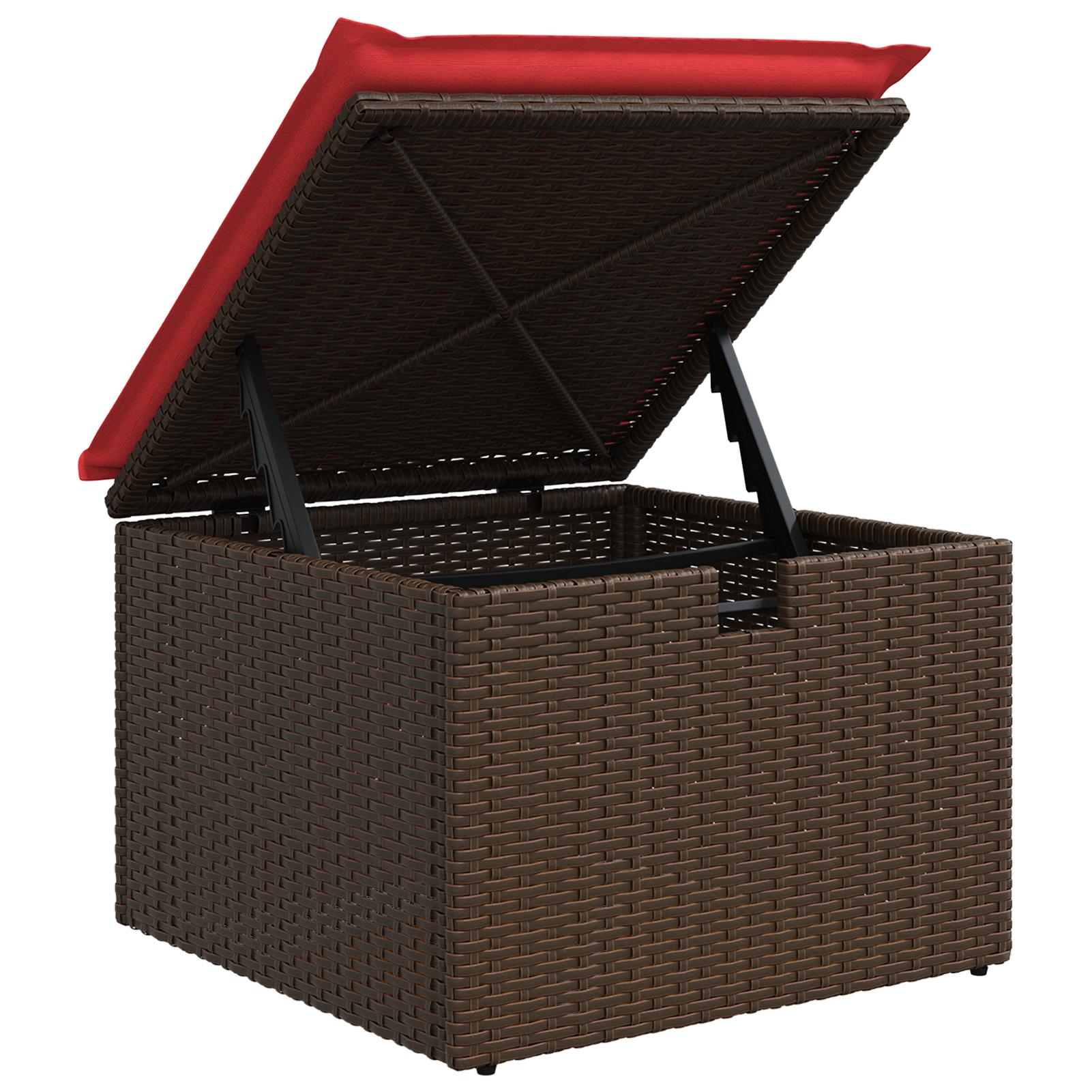 vidaXL Tuinkruk met kussen 55x55x37 cm poly rattan grijs