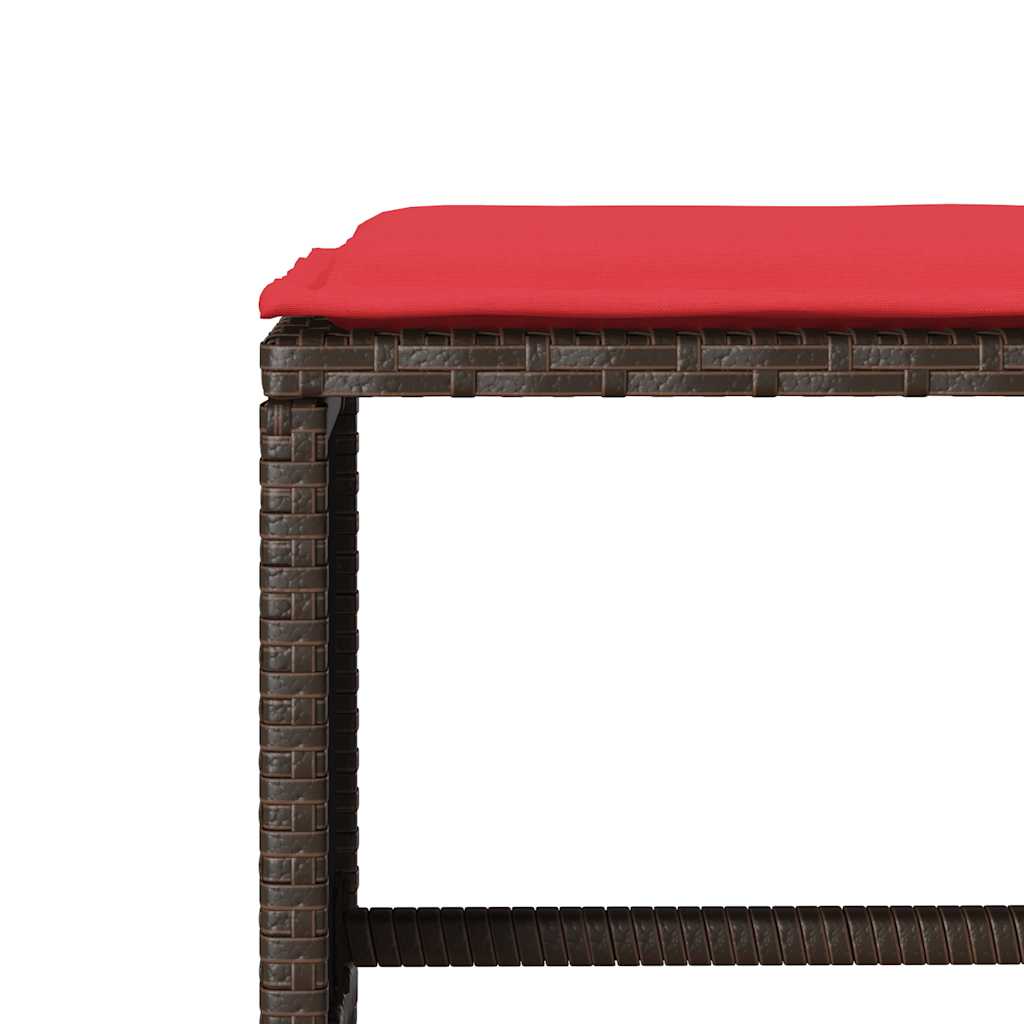 vidaXL 4-delige Loungeset met kussens poly rattan bruin