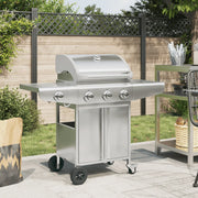 vidaXL Gas Barbecue with 7 Burners Stainless Steel Silver Color