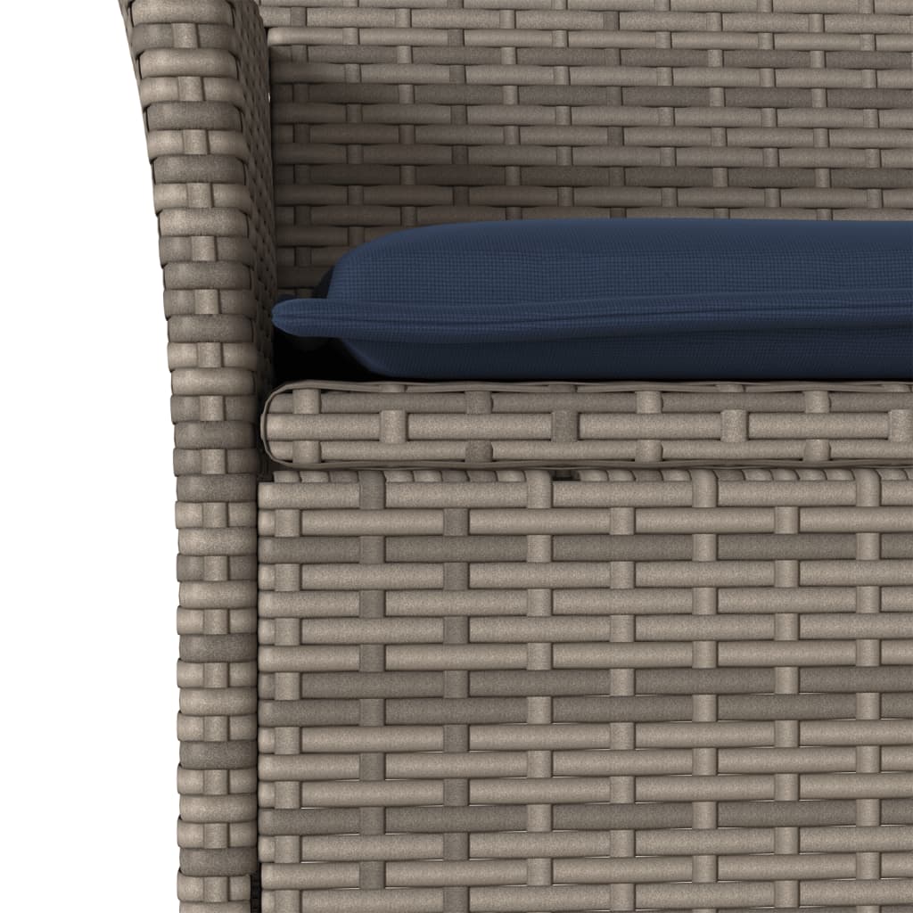 vidaXL Tuinstoelen 2 st met kussens poly rattan grijs