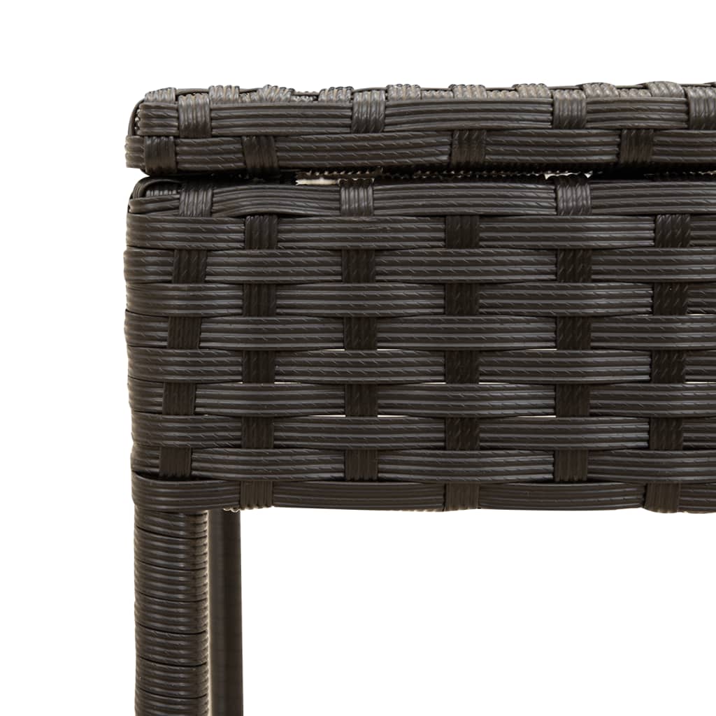 vidaXL Ligstoel met luifel en tafel zwart poly rattan
