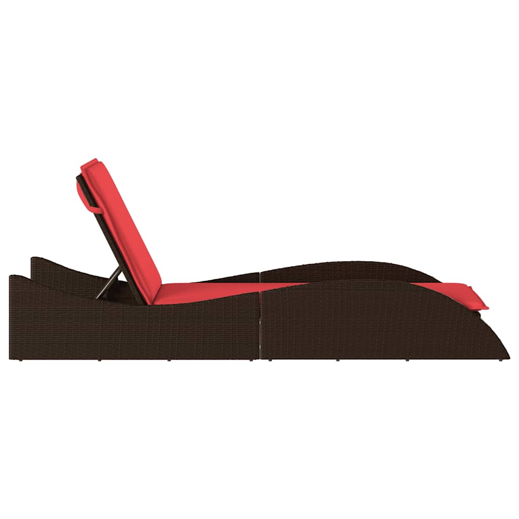 vidaXL Ligbed met kussen grijs 60x205x73 cm poly rattan