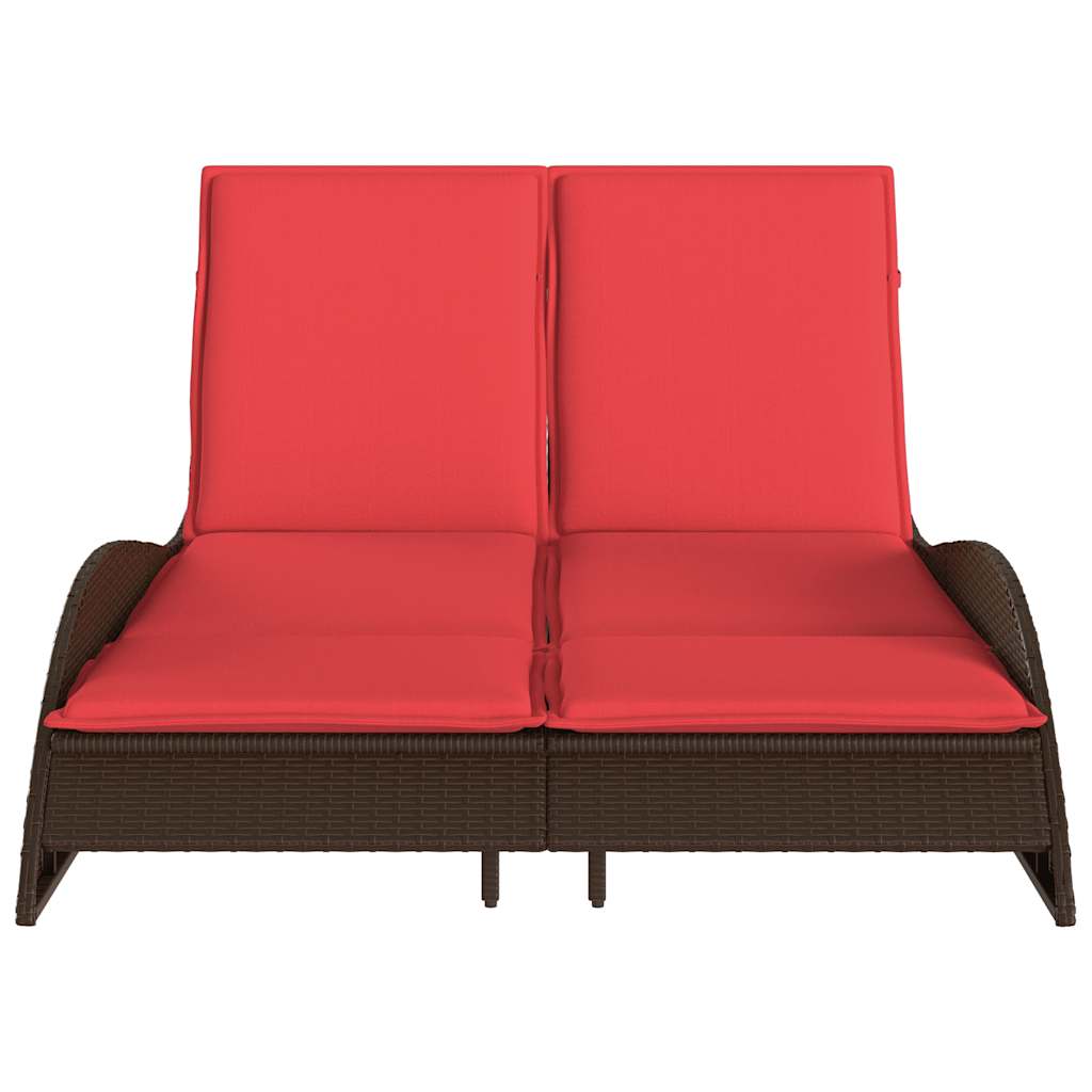 vidaXL Ligbed met kussens grijs 114x205x73 cm poly rattan