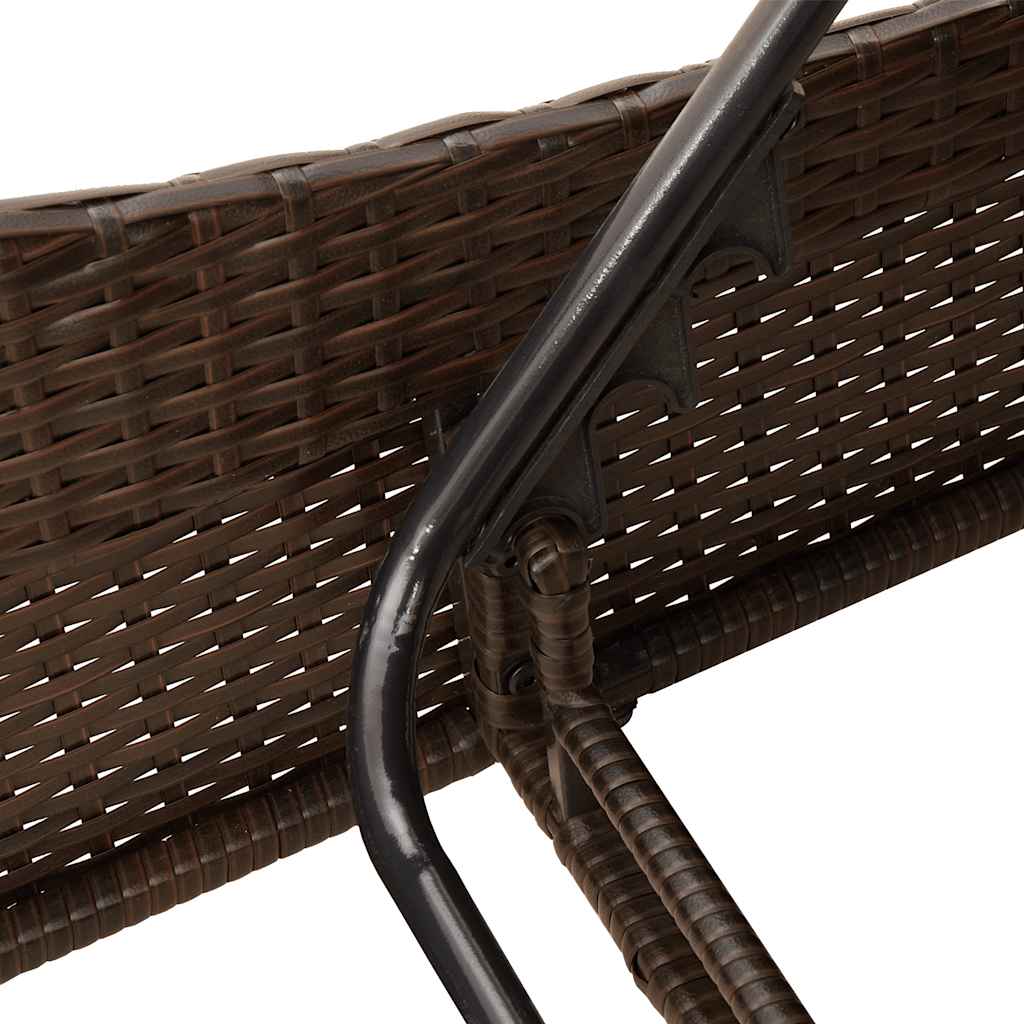 vidaXL Ligbed met kussens grijs 114x205x73 cm poly rattan
