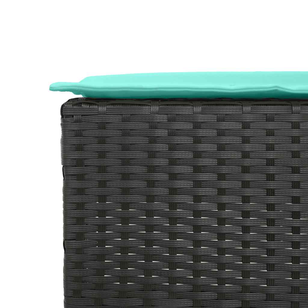 vidaXL Tuinbarkrukken met kussens 2 stuks grijs polyrotan