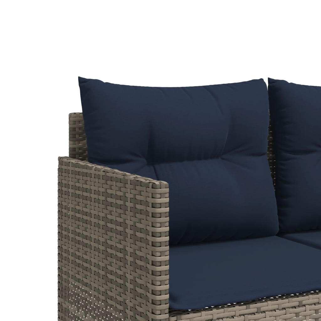 vidaXL Ligbed met kussens poly rattan bruin