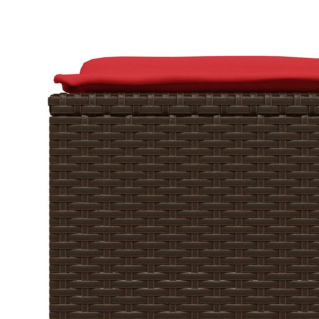 vidaXL Tuinstoelen met kussens 4 stuks Bruin Poly Rotan