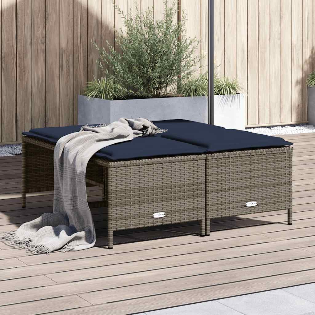 vidaXL Tuinstoelen met kussens 4 stuks Bruin Poly Rotan