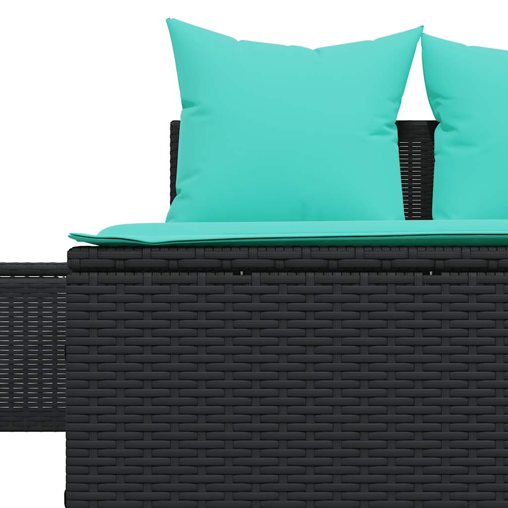 vidaXL Dubbele ligstoel met kussens, bruin polyrotan
