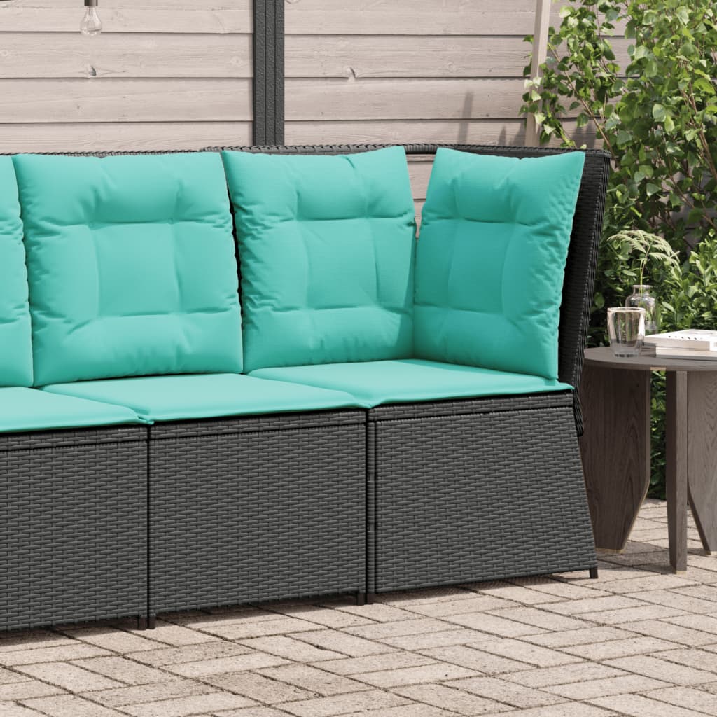 vidaXL Ligstoelen voor in de tuin 2 st met kussens bruin poly rattan