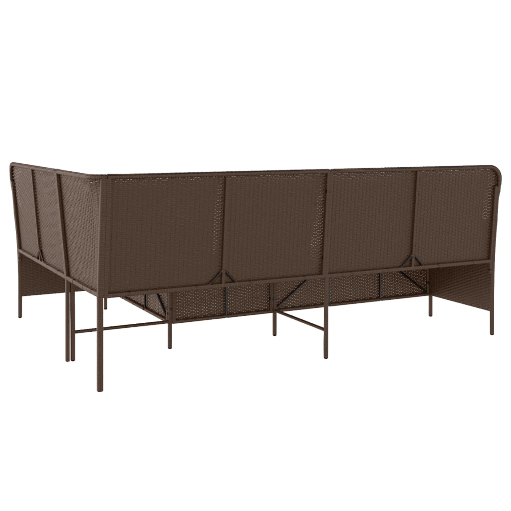 vidaXL Tuinbank met kussens L-vormig zwart poly rattan