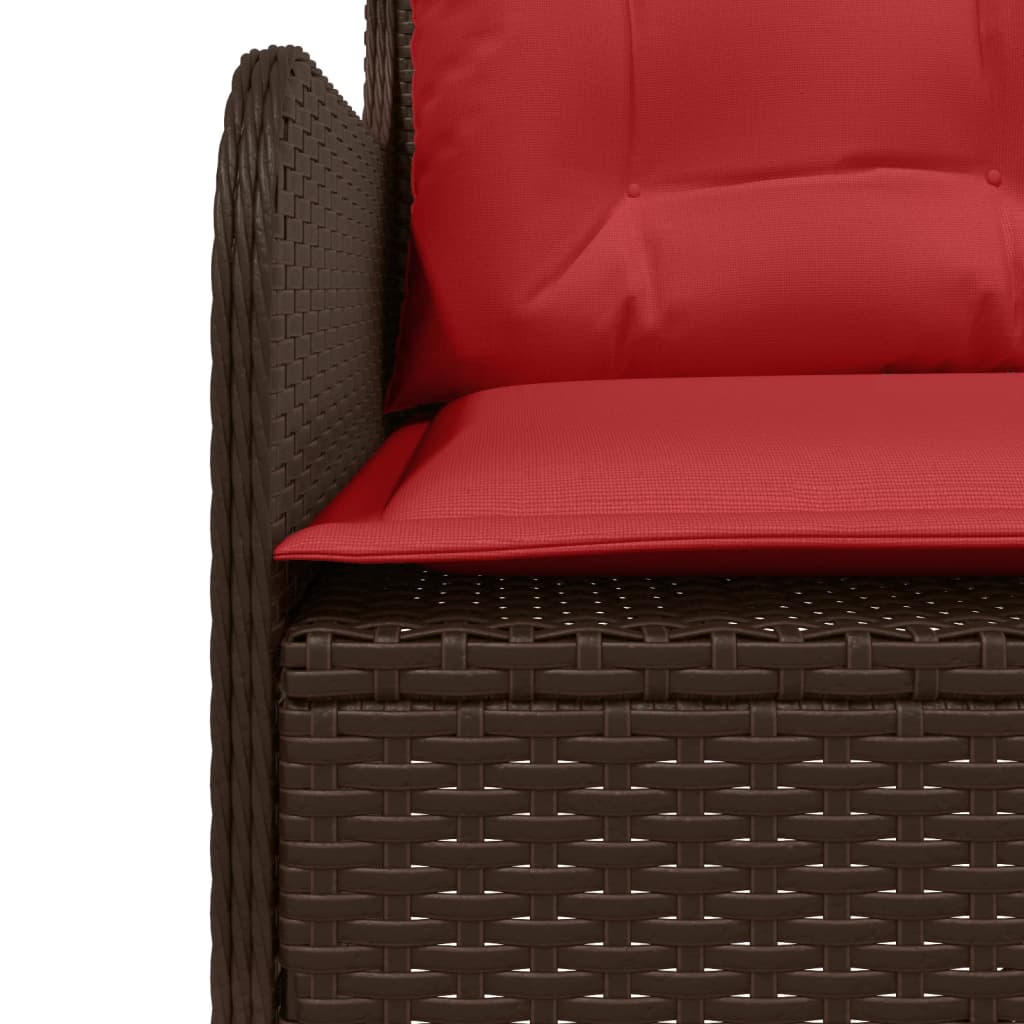 vidaXL Tuinbank met kussens L-vormig zwart poly rattan