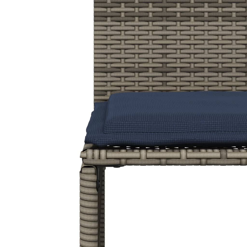 vidaXL 7-delige tuineetset met kussens grijs poly rattan