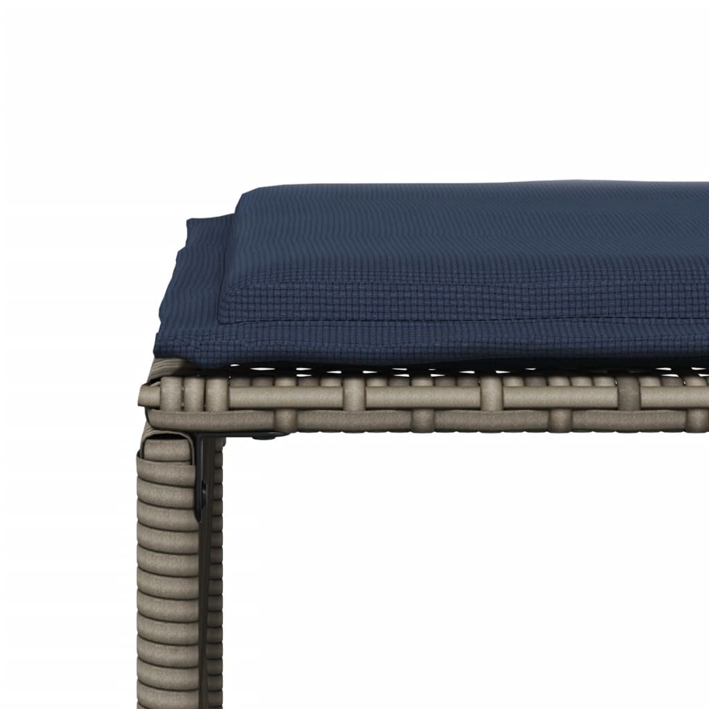 vidaXL 7-delige tuineetset met kussens grijs poly rattan