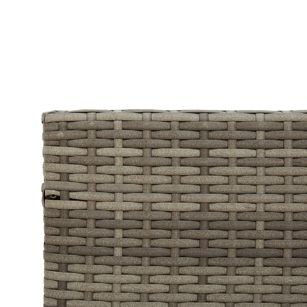 vidaXL Tuinbank met tafel en kussens L-vormig grijs poly rattan