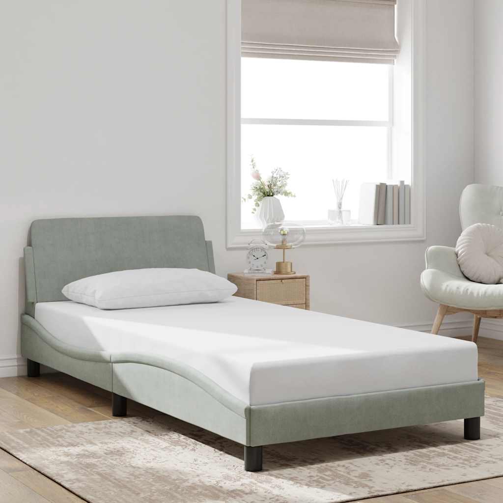 vidaXL Bedframe "Dover" fluweel donkergrijs 100x203 cm