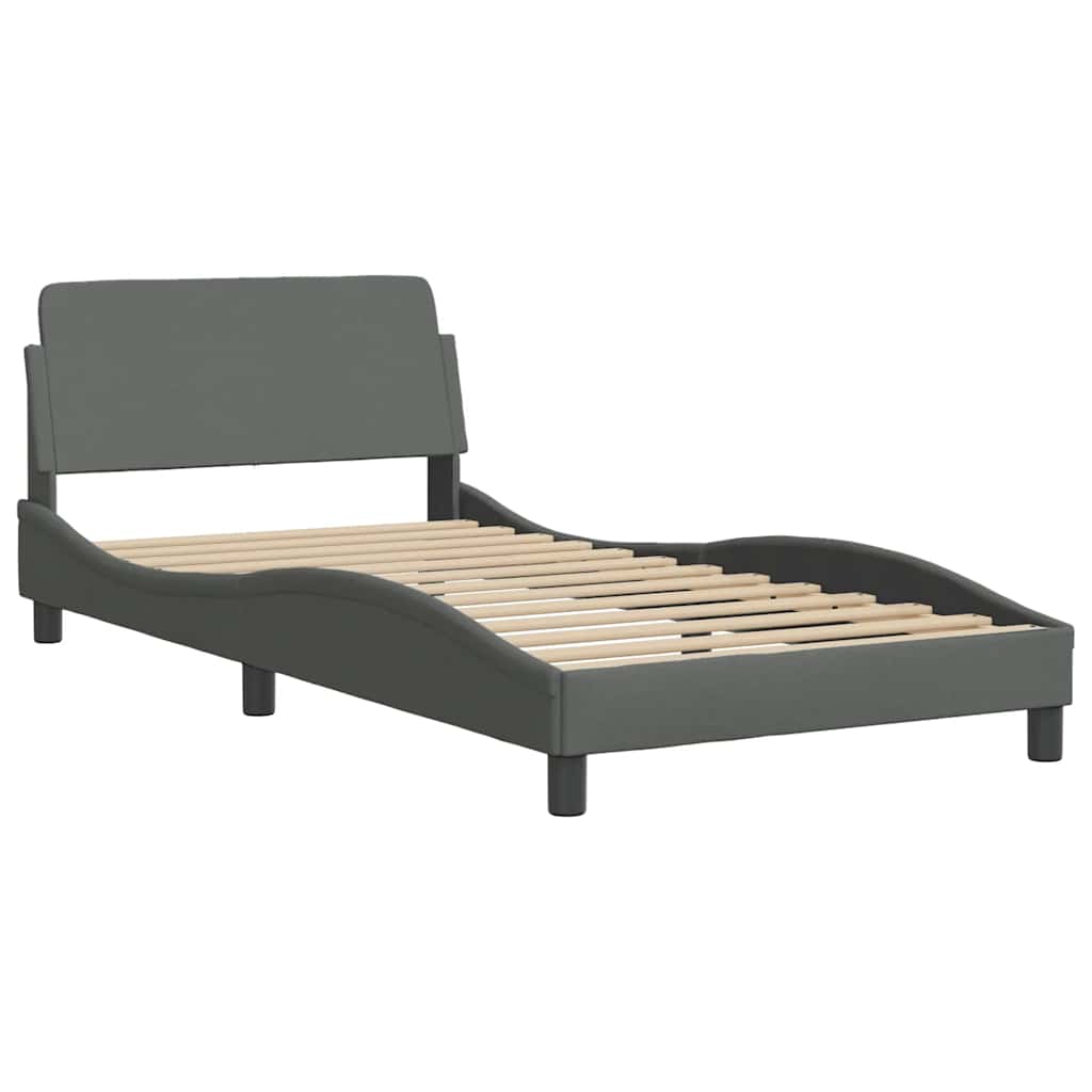 vidaXL Bedframe "Dover" stof donkergrijs 100x203 cm