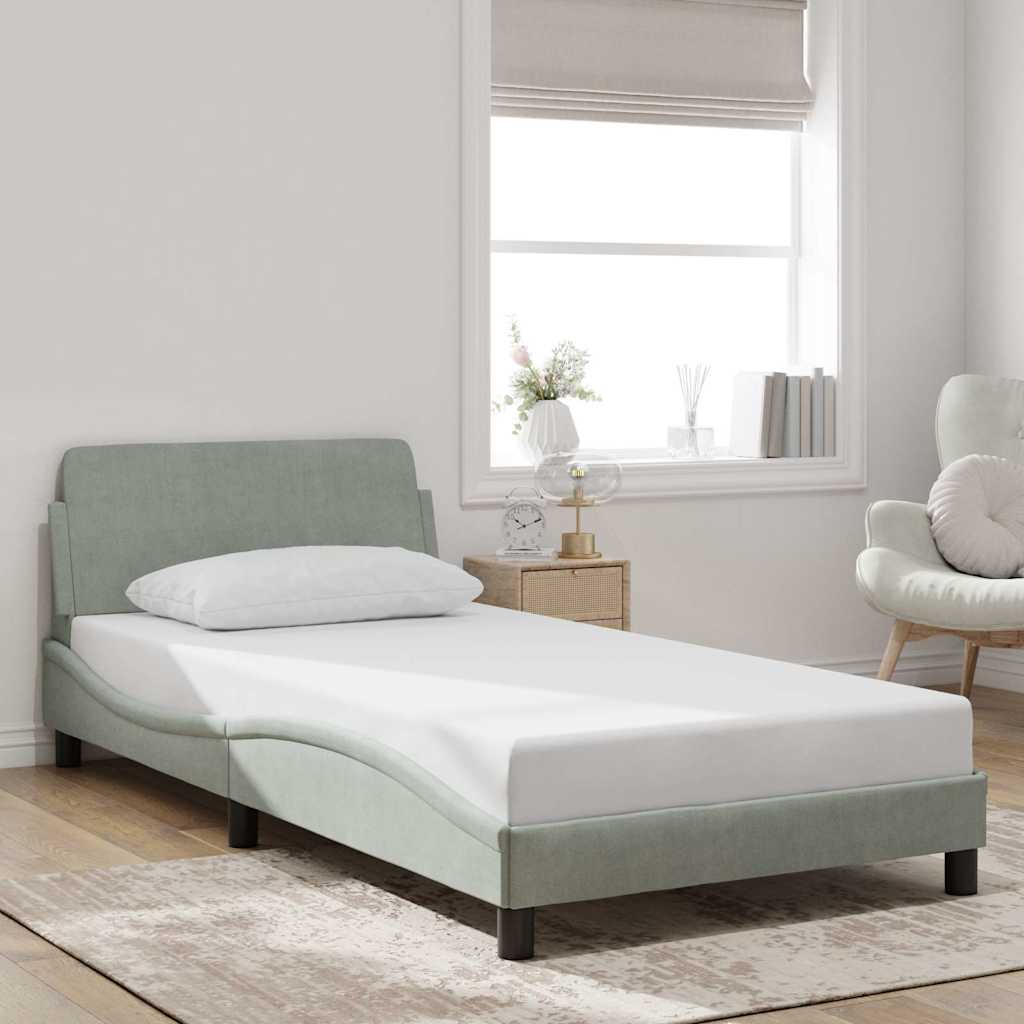 vidaXL Bedframe "Dover" fluweel donkergrijs 100x203 cm