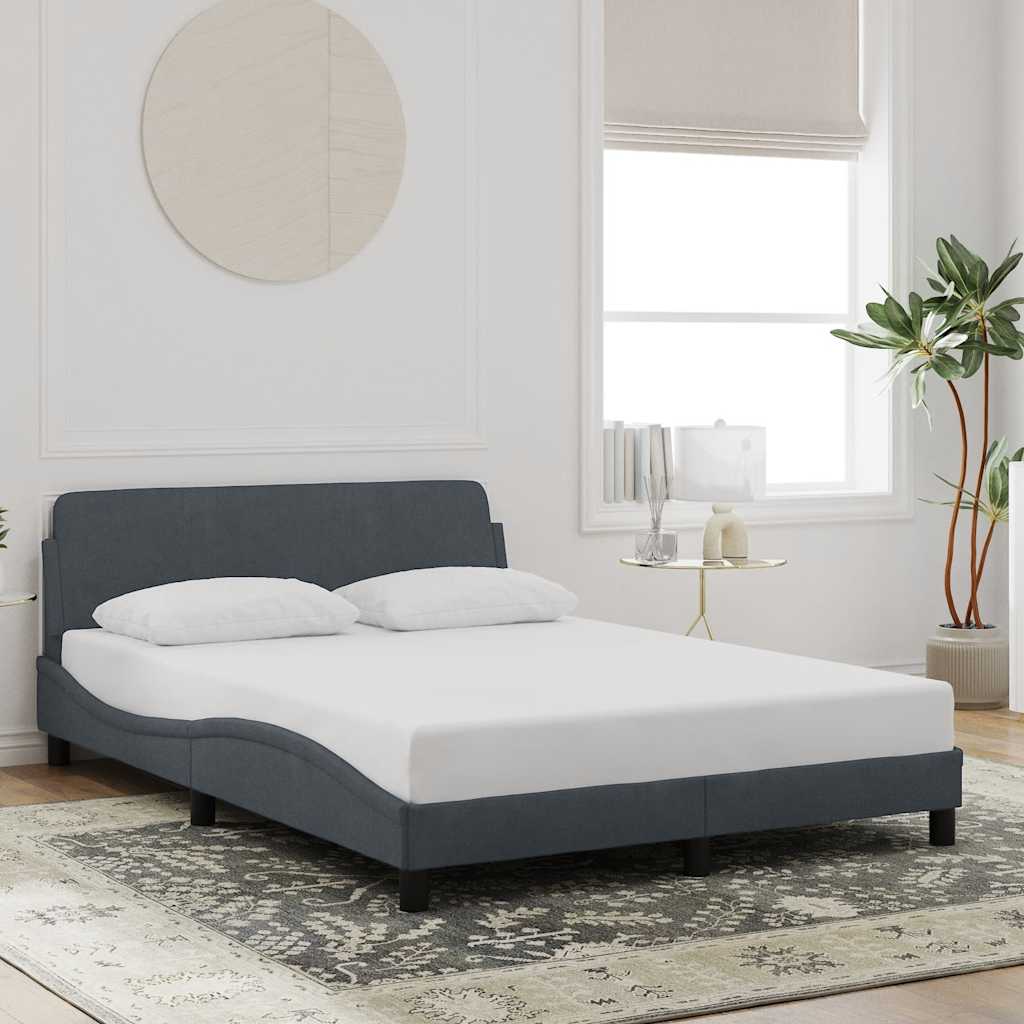 vidaXL Bedframe "Dover" fluweel donkergrijs 100x203 cm