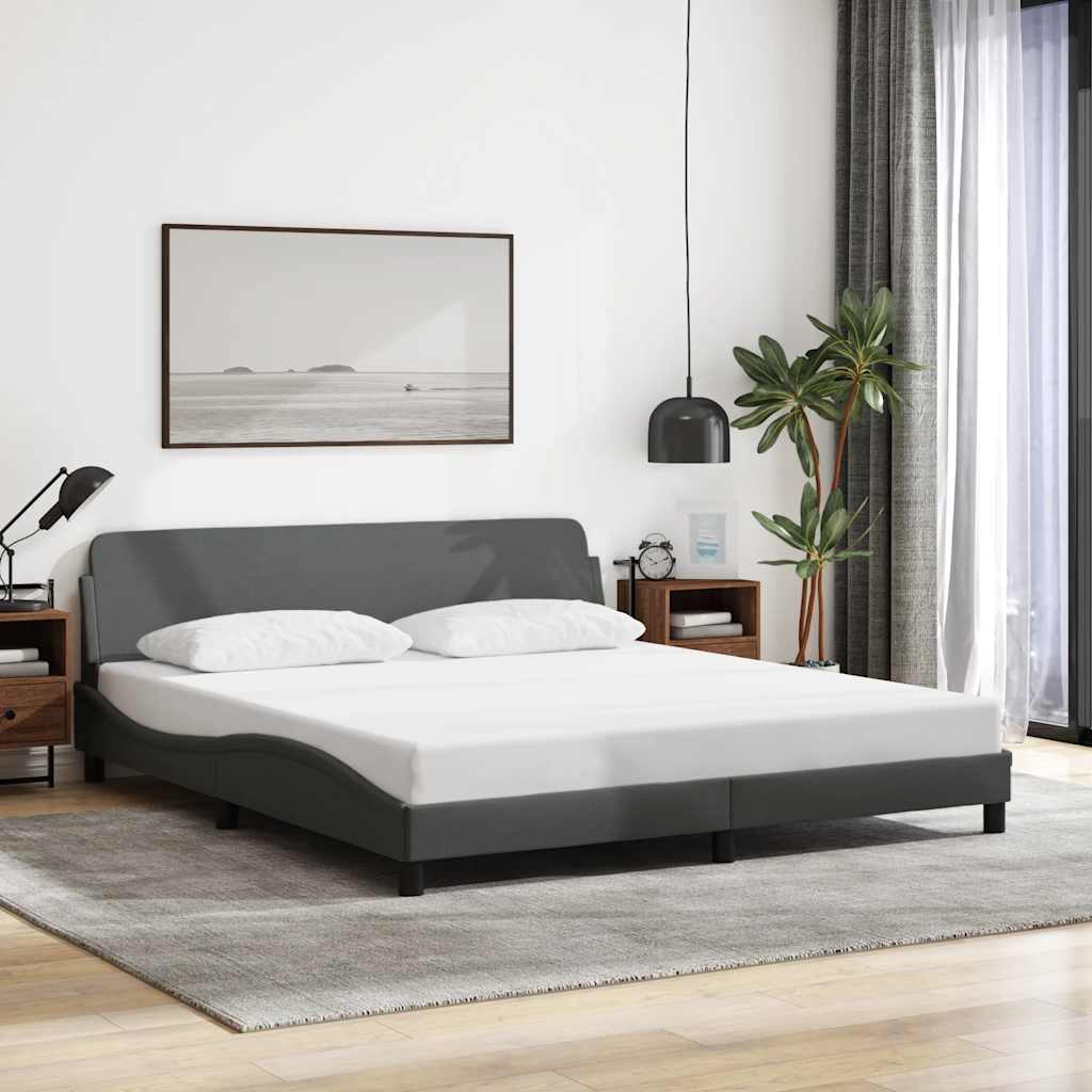 vidaXL Bedframe "Dover" stof donkergrijs 100x203 cm