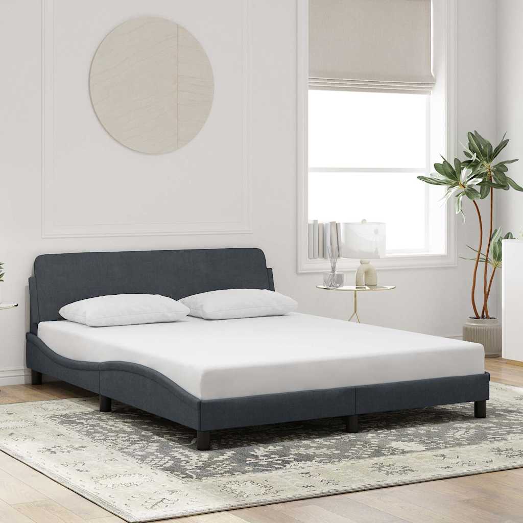 vidaXL Bedframe "Dover" fluweel donkergrijs 100x203 cm
