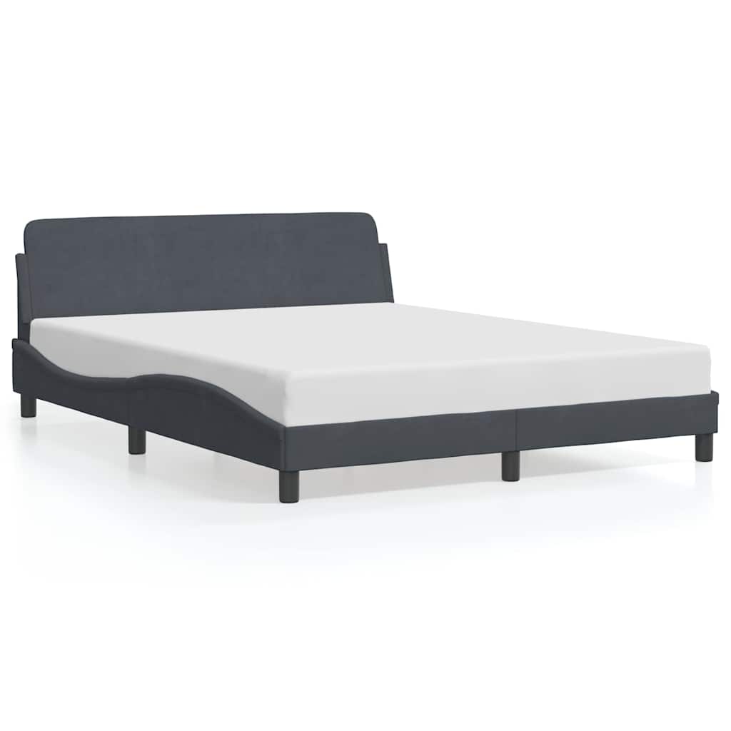 vidaXL Bedframe "Dover" fluweel donkergrijs 100x203 cm