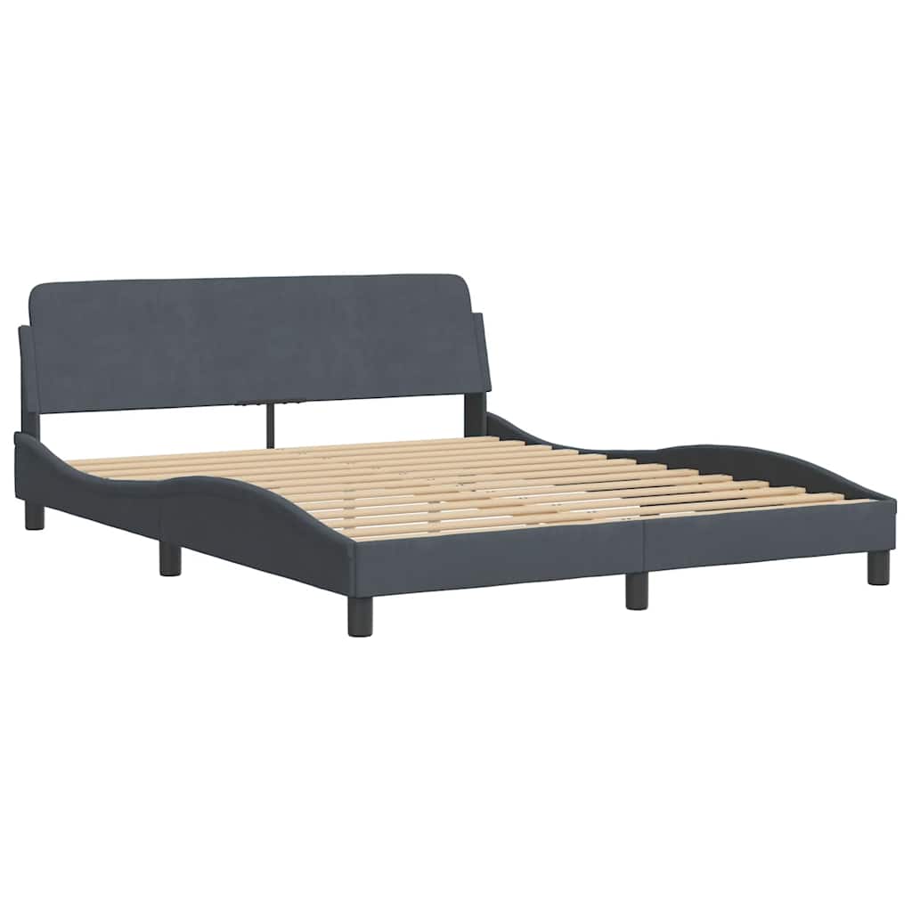 vidaXL Bedframe "Dover" fluweel donkergrijs 100x203 cm