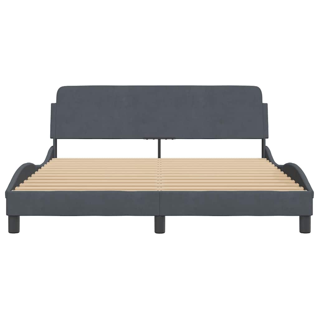 vidaXL Bedframe "Dover" fluweel donkergrijs 100x203 cm