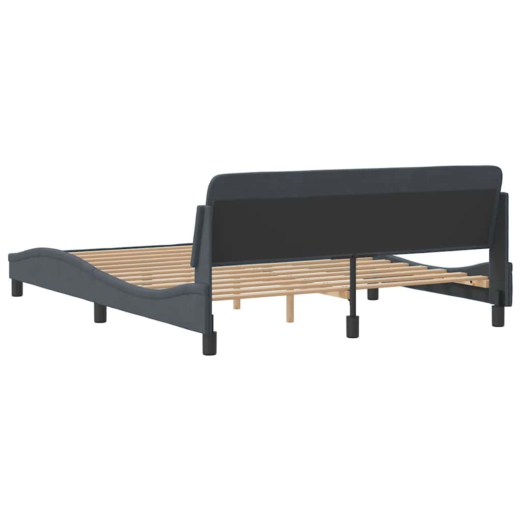 vidaXL Bedframe "Dover" fluweel donkergrijs 100x203 cm