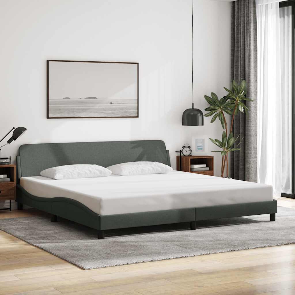 vidaXL Bedframe "Dover" stof donkergrijs 100x203 cm