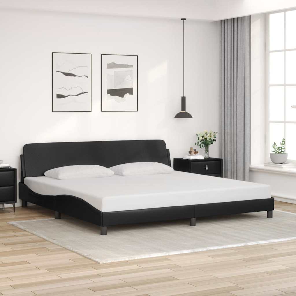 vidaXL Bedframe "Dover" kunstleer zwart 100x203 cm