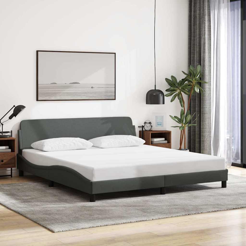 vidaXL Bedframe "Dover" stof donkergrijs 100x203 cm