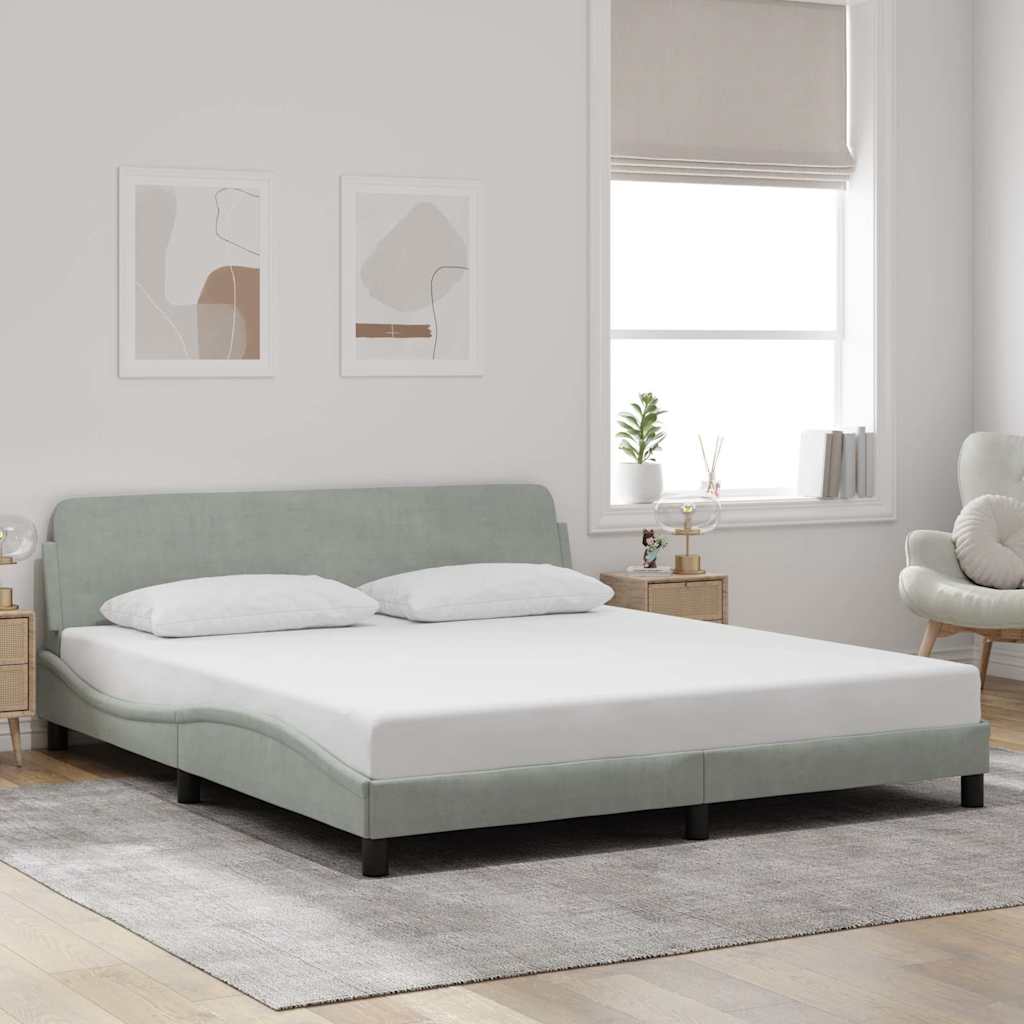 vidaXL Bedframe "Dover" fluweel donkergrijs 100x203 cm