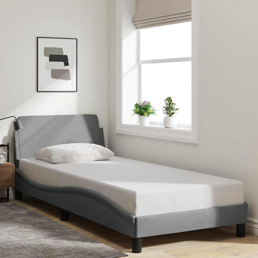 vidaXL Bedframe Dover lichtgrijs 180x200 cm stof