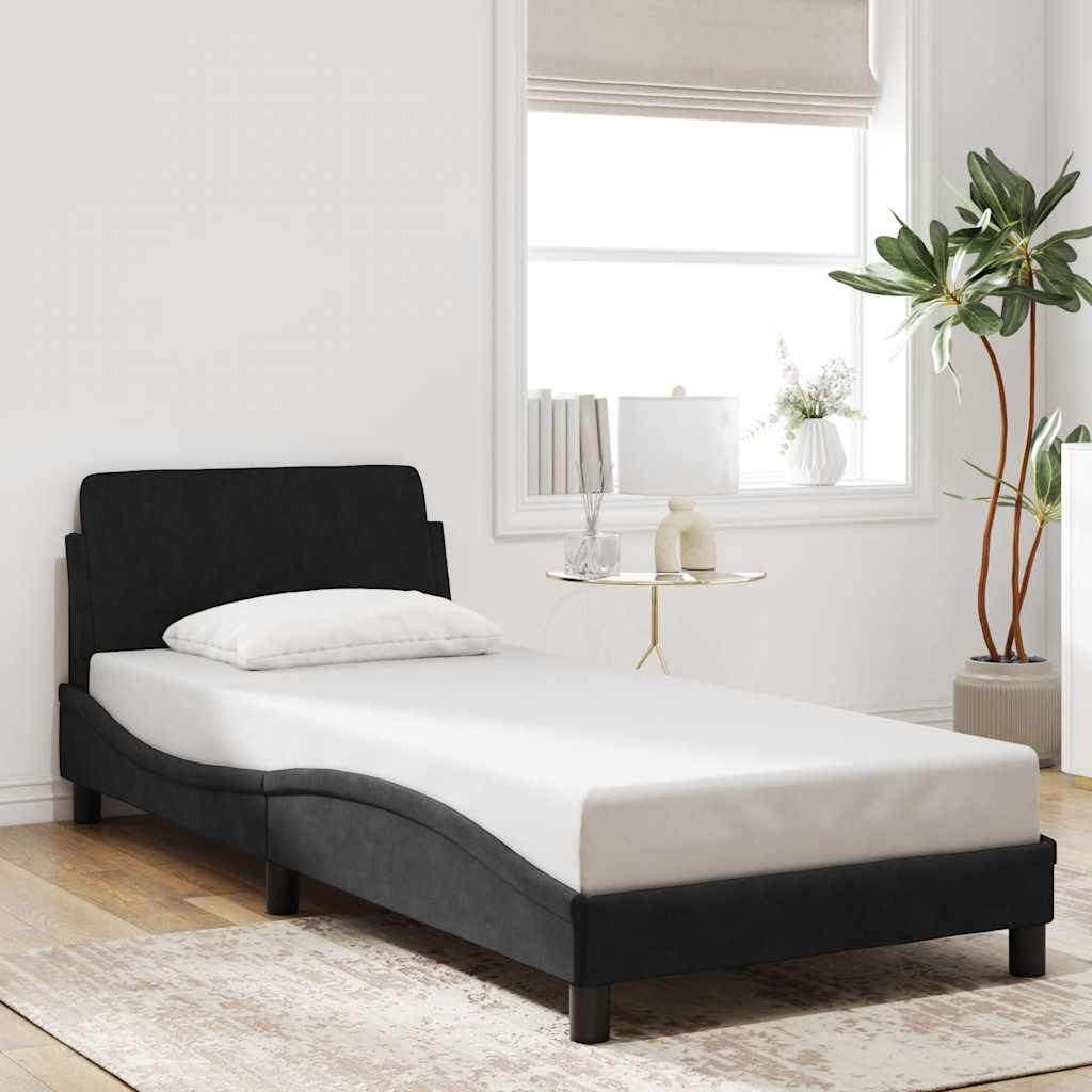 vidaXL Bedframe Dover zwart 180x200 cm fluweel