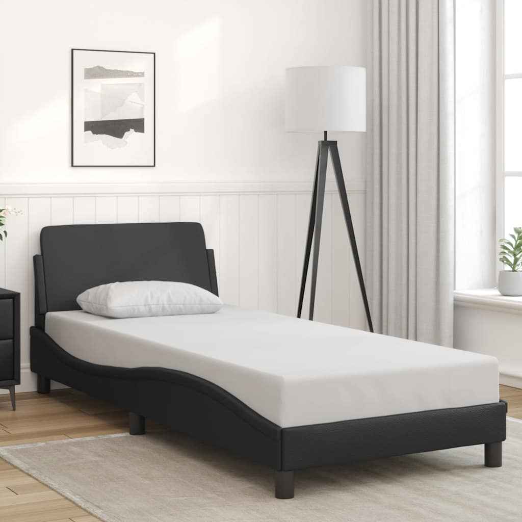 vidaXL Bedframe Dover zwart 135x190 cm kunstleer